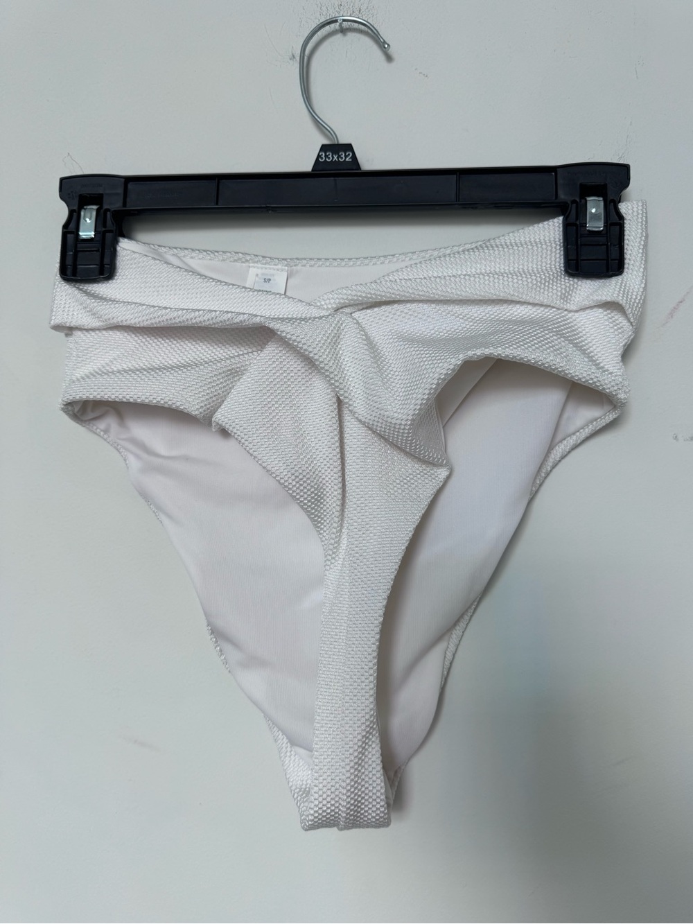 NWOT Aerie White Textured High-Cut High-Waist Bikini Bottoms